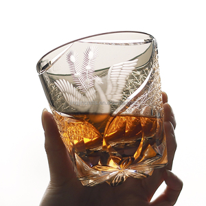 11 oz luxe japonais Edo Kiriko verre gravé whisky gobelet à l'ancienne violet ambre roches glacées 320ml avec boîte-cadeau - Product Image 5