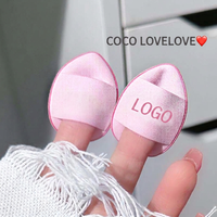 JLY Mini Houpette Mignonne pour Doigt, Double Usage (Sèche et Humide), pour Correcteur et Fond de Teint, en Forme de Goutte d'Eau, Portable, Compacte, Houpette Pouce