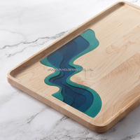Ensemble de plateaux de service en bois d'érable dur Woodsun