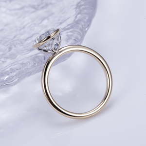 Anillo de Moissanita Ovalado de 14K PT950, Modelo MSR-1179 de Messi Jewelry, Anillo de Compromiso, Boda, Clásico, para Regalo - Product Image 2