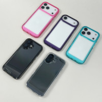 Coque de téléphone transparente vierge avec bords colorés, antichoc et anti-UV, vente en gros pour iPhone 18 17 16 15 14 13 Pro Max