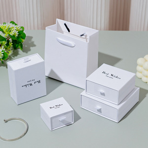 Caja de Joyería de Papel con Cajón Deslizante de la Marca de Moda Personalizada Everwin, Forro de Algodón, Bolsa de Regalo con Logotipo, Forma Rectangular, Estilo Popular - Product Image 2