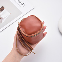 Pochette à clés rétro en PU, mini porte-clés à suspendre au cou, étui de rangement pour écouteurs, porte-monnaie multifonction
