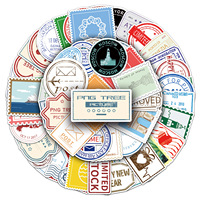 59 pièces de timbres-poste de voyage mondial, autocollants de timbres-poste