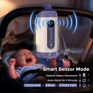 Baby Soothing Sleep Aid White Noise <b>Machine</b> Portable For Stroller Crib With Music And Sound Therapy Blue And White - Product Image 5