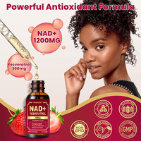Complément Liquide Liposomal NAD+ 1200mg Marque Blanche OEM, Gouttes Végétaliennes Sans Sucre avec Resvératrol pour l'Énergie Cellulaire