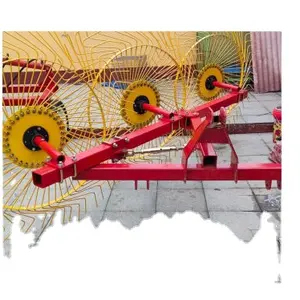 Traction Rotary Hay Rake for Tractor Finger Plate Grass Collecting Tractor Pto-Driven 3 Point Hydraulic Finger Wheel Hay Rake