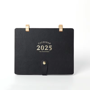 Custom Logo Mini Size High Quality Stainless Steel Desk Calendar Agenda Planner Business Gift Promotion Mini Size PU Paper