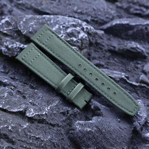 Correa de Reloj con Hebilla Desplegable Verde y Negra, Correa de Reloj de 20 mm, 21 mm, 22 mm, Correa de Reloj de Lona, Cuero, Nailon y Tela - Product Image 2