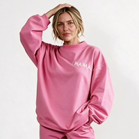 Pull à col montant pour femme, anti-rides, avec broderie 3D et imprimé lettres, en nylon/coton, pour un style décontracté