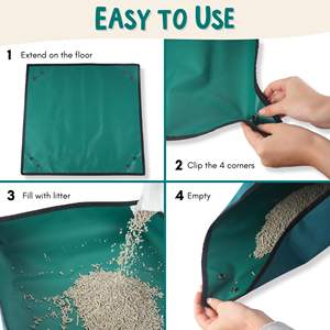 Bac à litière de voyage pour chats pliable bac à litière sac à litière Scooper Portable bac à litière pour chat voyageant pliable bac à litière - Product Image 5