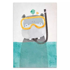 Nordic Style White Polar Bear <strong>Nursery</strong> Cartoon Picture HD Canvas <strong>Prints</strong> for Kids Room Decoration - Product Image 4