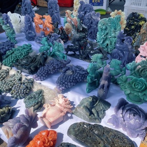 Wholesale Natural Mixed Crystal Carving Phoenix <strong>Grape</strong> Horse Flower Healing Crystal Quartz Animal Craft for Decoration - Product Image 1