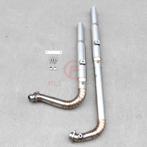 Pour moteur Harley EVO 1986-2025 |   Échappement personnalisé 2-into-2 <span class=keywords><strong>à</strong></span> découpe oblique - Product Image 2