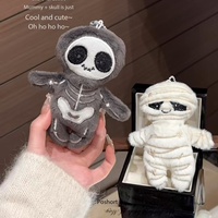 Porte-clés en peluche Z Cute Halloween : Squelette et momie, breloque de sac pour les amateurs d'horreur, décoration de sac à dos et idée cadeau