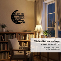 Art mural en métal Art déco, signe suspendu en forme de lune avec citation, silhouette pour la maison, la chambre à coucher, le salon, la salle de bain