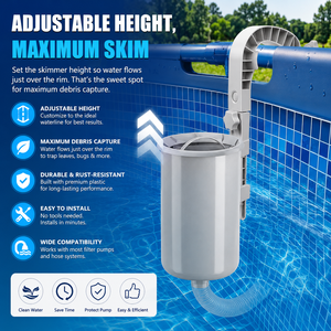 Skimmer per Piscina Marazual MY-<span class=keywords><strong>P</strong></span>-2052 58233 in ABS con Filtro Pulente, Galleggiante per Superficie Piscina ed Estrattore di Detriti per Piscine - Product Image 5