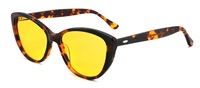 Monture en acétate de haute qualité orange rouge 99% lunettes d'ordinateur anti-rayons lunettes anti-lumière bleue oeil de chat pour femmes