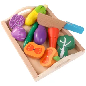 Ensemble de cuisine pour enfants, jouets d'apprentissage en bois, coupe de fruits pour enfant