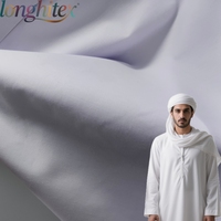 Tissu Popeline Longhitex en Polyester/Coton 45*45 133x72 Largeur 58 pouces Séchage Rapide Respirant Blanc Uni pour Mariage Maillots de Bain Garçons