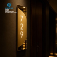 Plaque d'adresse lumineuse LED étanche en acier inoxydable personnalisée, vente en gros d'usine sans MOQ pour villas et hôtels
