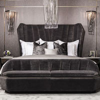 Luxe cuir dos super kingsize cadre lit en cuir 1.8 m double échantillon conception chambre à coucher ensemble meubles lit king size