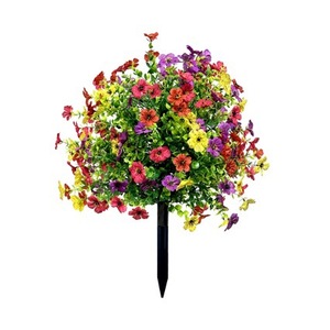 Bouquet de fleurs artificielles Good Time, couleurs mélangées, décoration extérieure, fleurs en soie, piquet de plante, décoration de jardin - Product Image 1