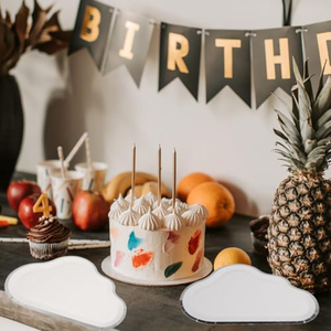 Assiettes en papier en forme de nuage pour fête de filles, assiettes à gâteau, assiettes de fête couleur bonbon pour fournitures de fête d'anniversaire - Product Image 5