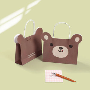 Recycled Kraft Paper Packaging <b>Boxes</b> & Custom Made Portable Gift Bags with Matt Lamination and Embossing for Kids' Snack Gifts - Product Image 4
