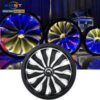 Équipement de scène professionnel avec moteur d'avion, lumière LED RGB rotative, contrôleur DMX 512, en aluminium, taille personnalisée, pour discothèques, bars et événements