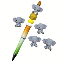 Perles focales en silicone PVC 3D en forme d'animaux, les plus vendues, pour la création de colliers, bracelets, porte-clés et stylos perlés faits main