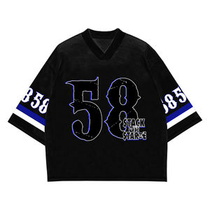 T-shirts décontractés pour hommes de premier choix, style hip-hop, en tricot Spandex/Polyester 200g, impression numérique, séchage rapide, service OEM, patchwork personnalisé - Product Image 6