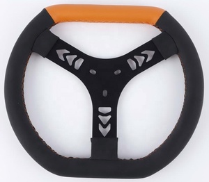 लकवे जाते हैं कार्ट स्टीयरिंग व्हील एल्यूमीनियम मिश्र धातु फ्रेम + माइक्रोफाइबर चमड़े कार्ट पार्ट्स सामग्री एल्यूमीनियम - Product Image 2