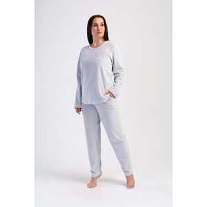 Ensemble de pyjama en velours pour femmes, taille XXL, col rond, manches longues, avec poche ovale, vêtements de nuit surdimensionnés - Product Image 4