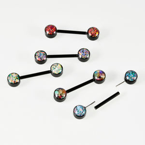 14G 스테인레스 스틸 젖꼭지 링 오팔 & 스톤 스레드리스 스트레이트 젖꼭지 피어싱 여성용 남성 패션 세련된 피어싱 쥬얼리 - Product Image 6