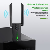 Adaptador de Red Inalámbrico USB Gigabit AC de Doble Banda de 5 GHz y 1300 Mbps, Receptor y Transmisor Wi-Fi con Antena Externa, Sin Controladores, en Stock
