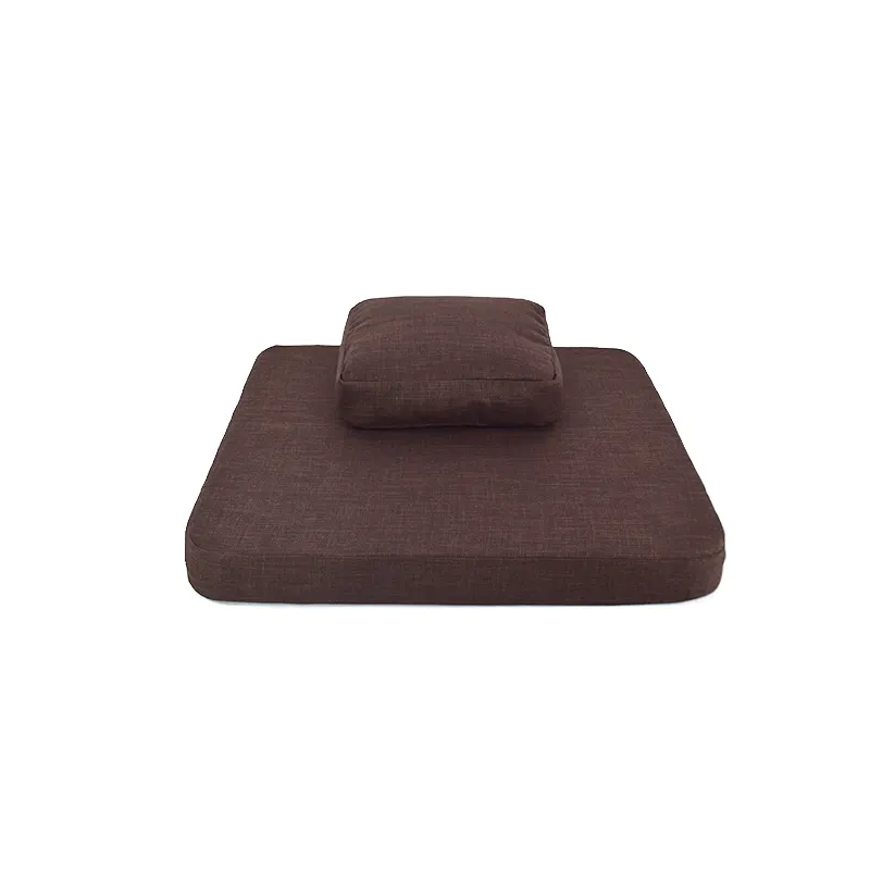 Coussin de méditation rectangulaire brun, oreiller de méditation en coton pour méditation
