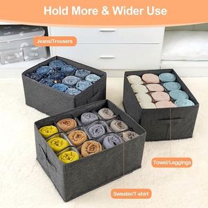 12 Cell Drawers Organizer Grid Storage <b>Box</b> Living Room <b>Wardrobe</b> Organizers Storage Bins Clothes Jeans Pants Closets Organization - Product Image 3