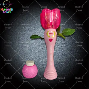 Fábrica direta música LED varinha bolha bonito rosa luz brinquedo máquina bolha brinquedo iluminar brinquedo