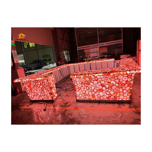 Comptoirs de bar commerciaux personnalisés en pierre d'agate <span class=keywords><strong>Comptoir</strong></span> de bar à led illuminé rouge à vendre - Product Image 1