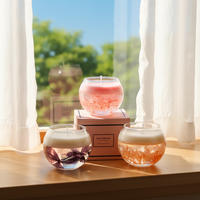 Kugelförmige Konservierte Blumen Getrocknete Blumen Duftkerzen Glasgefäße Gelee-Wachs Handgemachte Moderne Duftgeschenke Schlafzimmer Zuhause