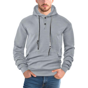 Sweat-shirt à capuche pour homme Dongfei, manches longues, coupe ample, doublure polaire, design boutonné, pull décontracté et sportif pour les loisirs - Product Image 3