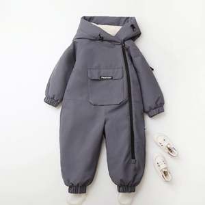 White Duck Vintage Hooded Cotton Boy Baby Overalls Winter Jacket Warm Kids Coat Child <b>Snowsuit</b> Snow <b>Toddler</b> Girl Clothes Set - Product Image 2