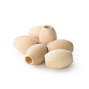 Perles rondes en bois naturel polies à grand trou pour artisanat DIY, décoration, provenance Uttar Pradesh, modèle boîte MNE-2824 - Product Image 1