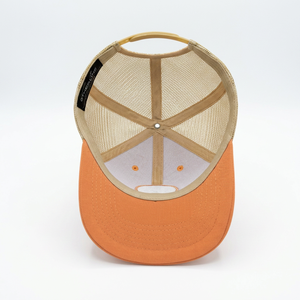 Casquette Trucker 6 Panneaux Orange Brûlé Personnalisée en Gros, Structurée, en Maille, Profil Moyen, Visière Pré-courbée avec Logo Brodé Chat Mignon - Product Image 4