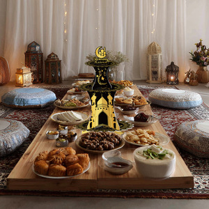 Espositore per Torte a 3 Livelli per Eid Al-Fitr e Ramadan, Supporto per Cupcake Nero e Oro a Forma di Luna, Decorazione per Feste Musulmane - Product Image 2