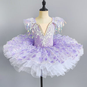 Costume da Principessa <span class=keywords><strong>Ballerina</strong></span> per Adulti, Abito <span class=keywords><strong>con</strong></span> Paillettes e Fiori, Abbigliamento da Danza per Ragazze, Body da Ginnastica e Balletto, <span class=keywords><strong>Tutù</strong></span> a Piatto - Product Image 5