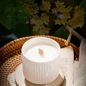 Oem Private Label Logo Luxus Soja Wachs Holz Duft Docht Kerzen mit Jar Box