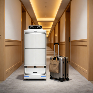Robot de service hôtelier <span class=keywords><strong>autonome</strong></span> pour la livraison de repas en chambre avec navigation LiDAR, double cabine et évitement intelligent des obstacles - Product Image 1