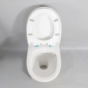 WC suspendu en céramique à chasse directe avec siphon en P, économie d'eau, sans bride, pour hôtel - Product Image 2